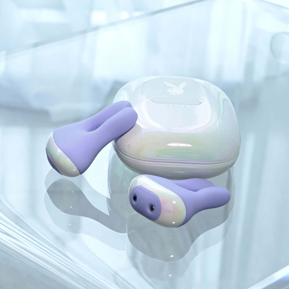 Playboy Pleasure IN A PINCH - Purple Rechargeable Vibrating Nipple Clamps with Charging Carry Case